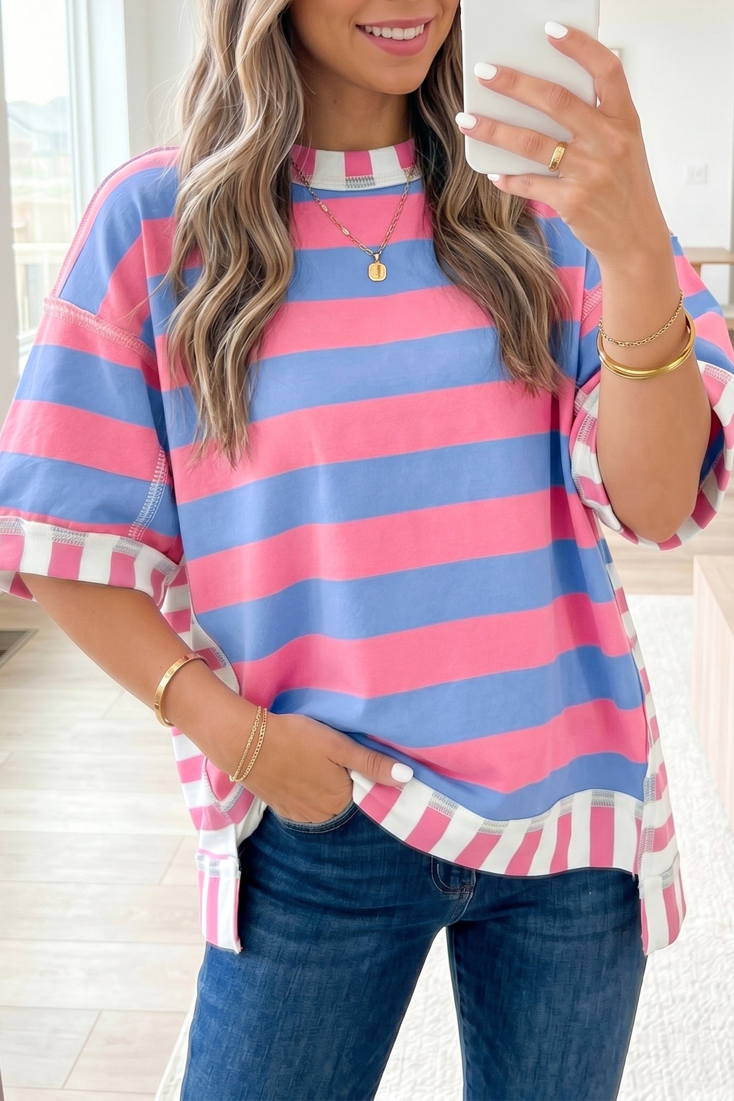 Patchwork Oversized Top