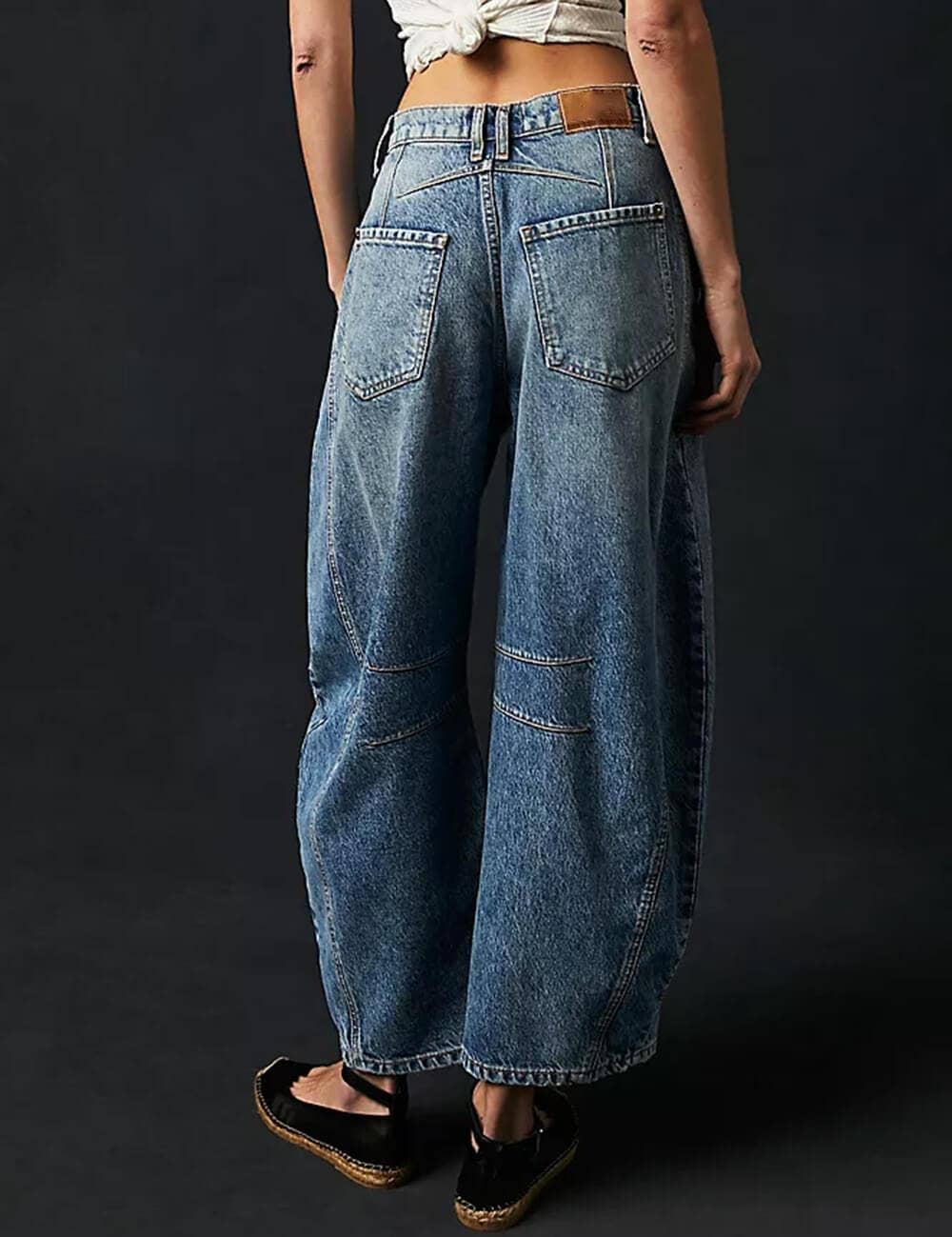 Barrel Babe Mid Rise Wide Leg Jeans