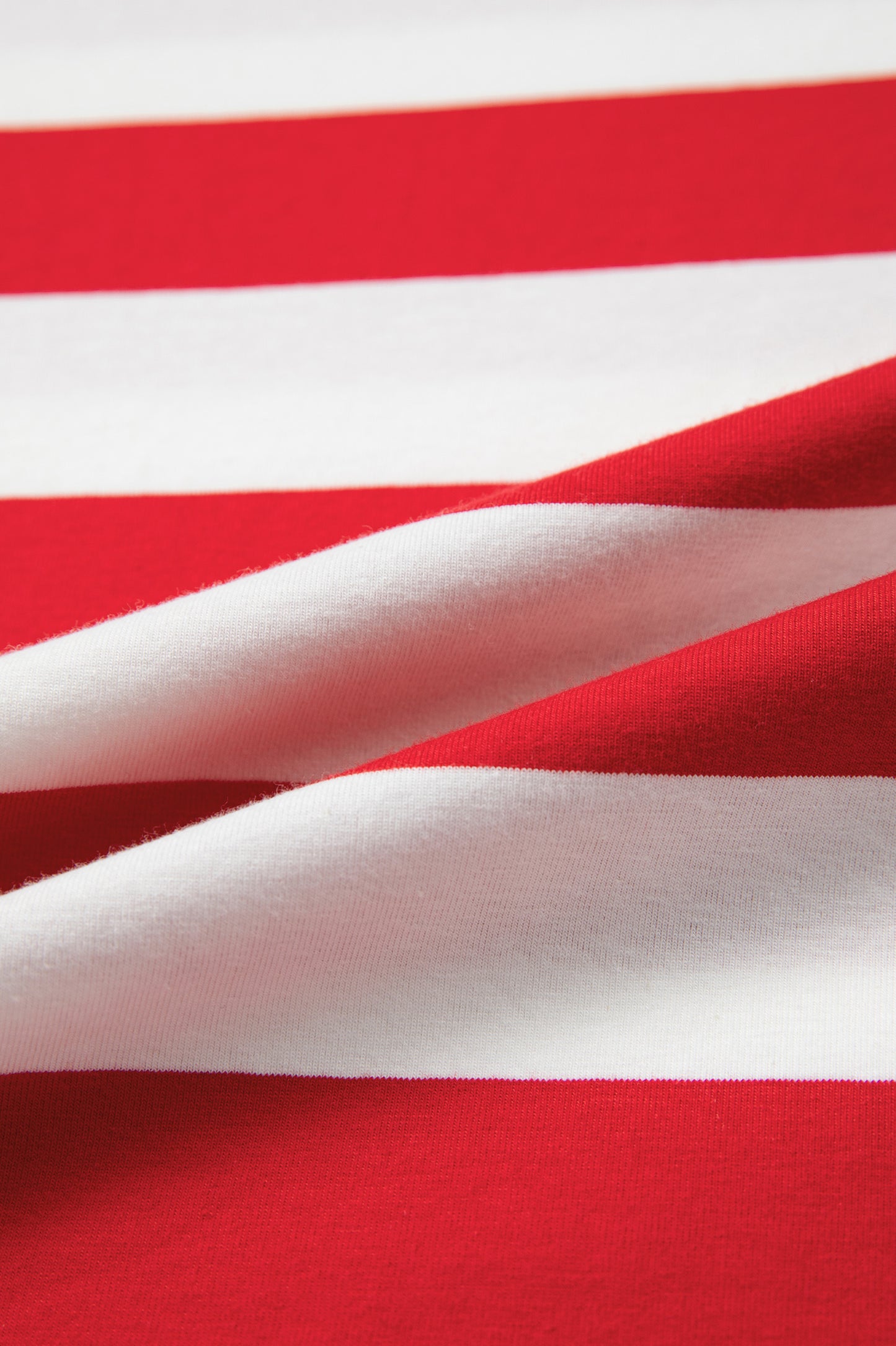 Red Stripe Contrast Trim Round Neck Short Puff Sleeve Shift Dress