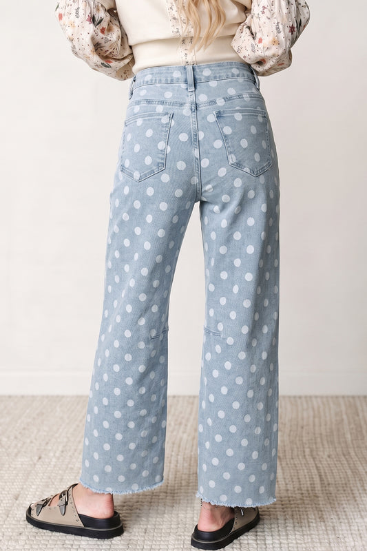 Polka Dot Casual Slim Fit Jeans