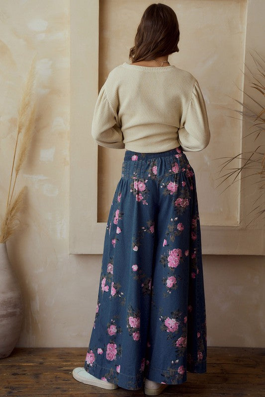 Rose Wide Leg Denim Pants