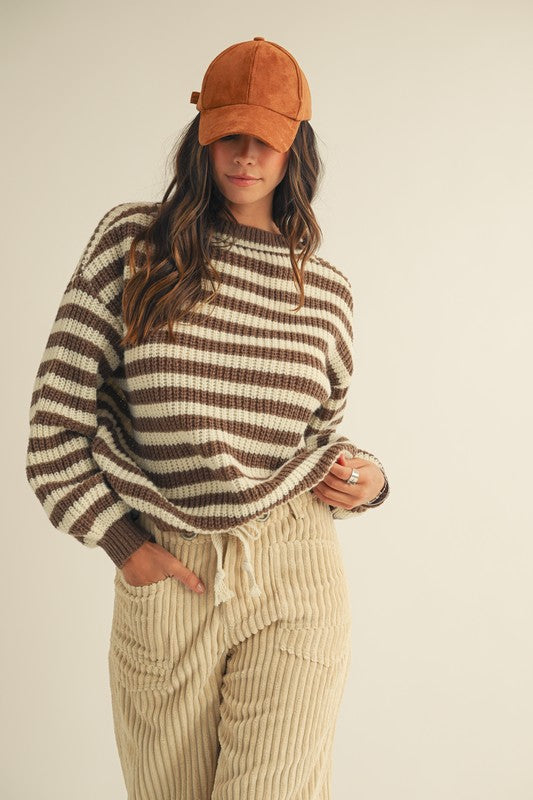 Cozy Striped Crew Sweater