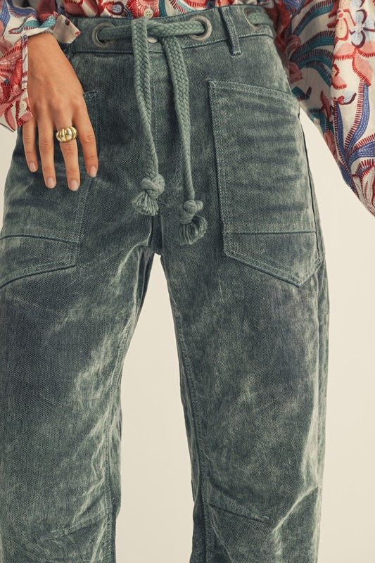 Vintage Corduroy Velvet Rope String Pants