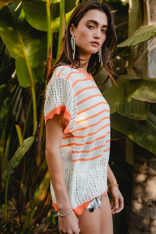 Sweet Edge Textured Knit Top