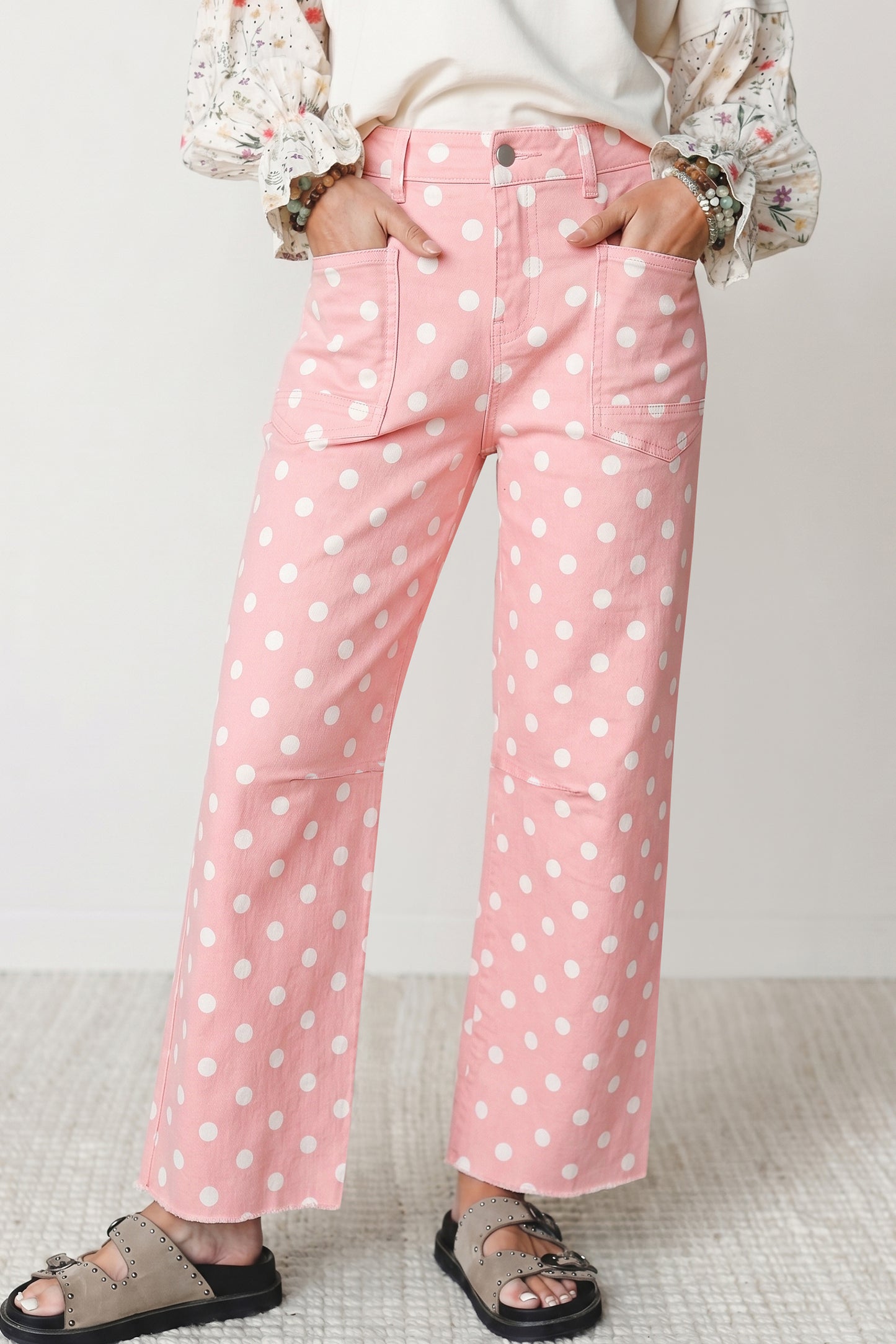 Polka Dot Casual Slim Fit Jeans