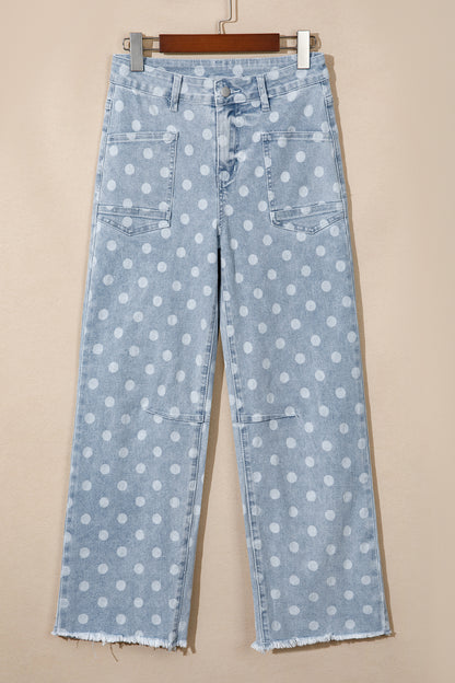 Polka Dot Casual Slim Fit Jeans