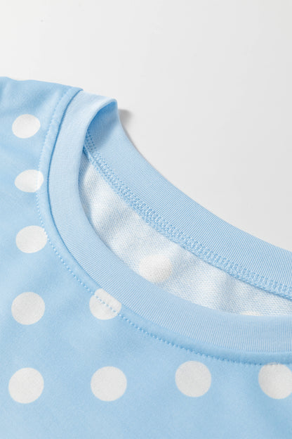 Polka Dot Oversized Top Drawstring Short Set