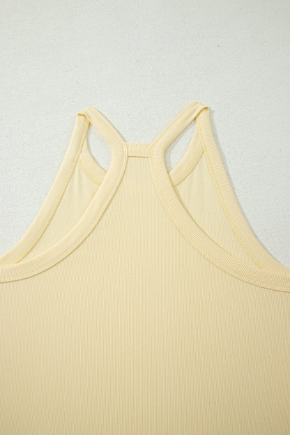 Slim Ribbed Tank Top and Sweatpants Set