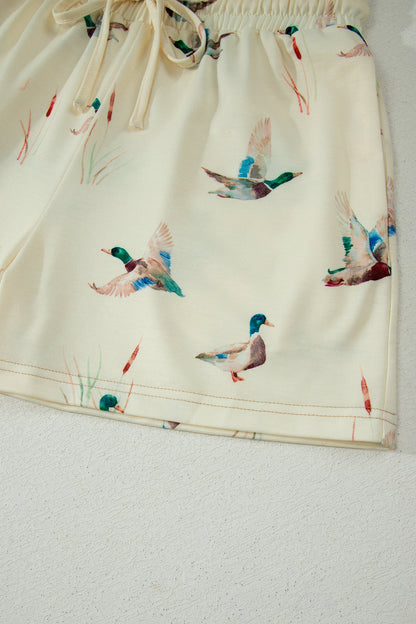 Duck Print Oversized Short Set