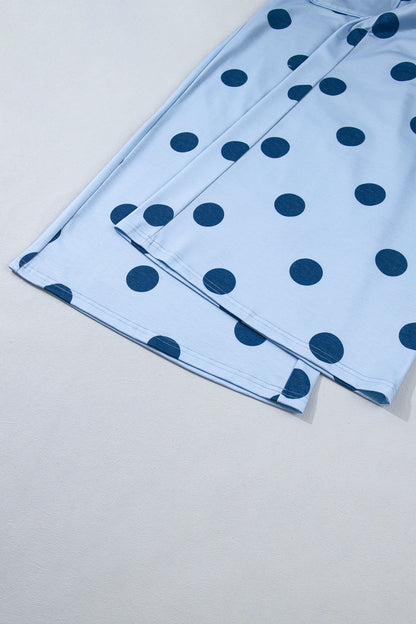 Polka Dot Wide Leg Elastic Waist Casual Pants