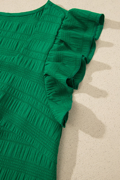 Shirred High Waist Shorts Set