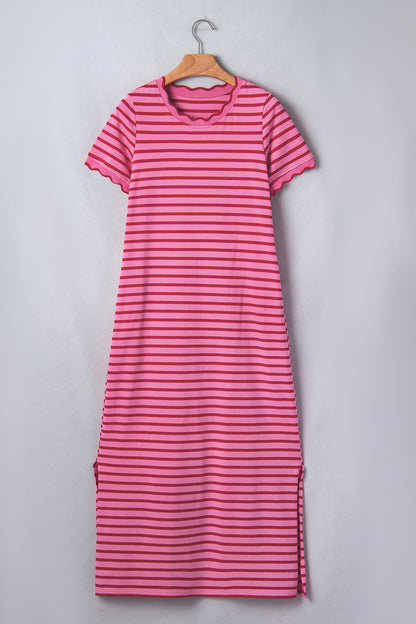 Rose Striped T-Shirt Dress