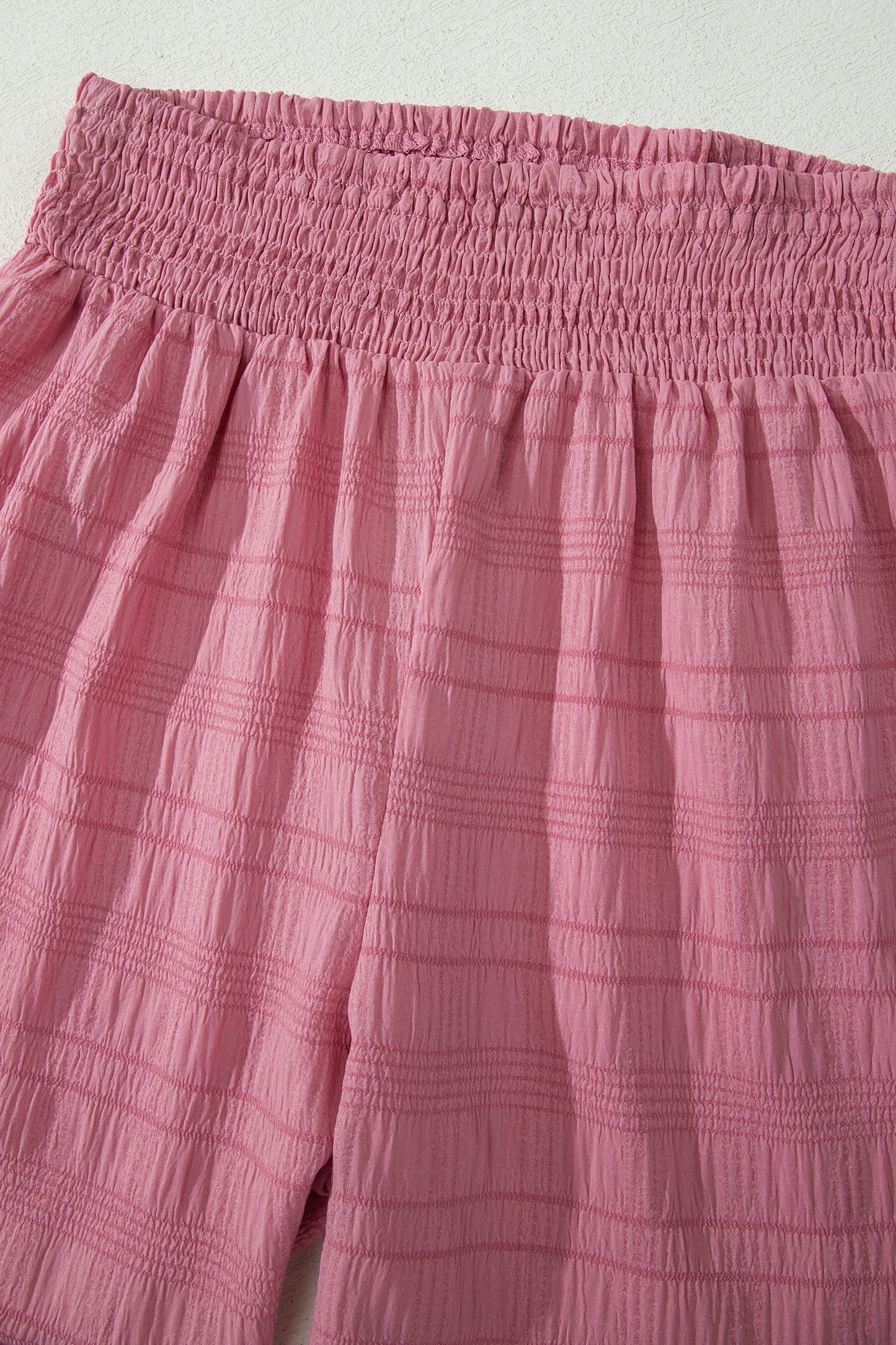 Shirred High Waist Shorts Set