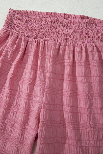 Shirred High Waist Shorts Set