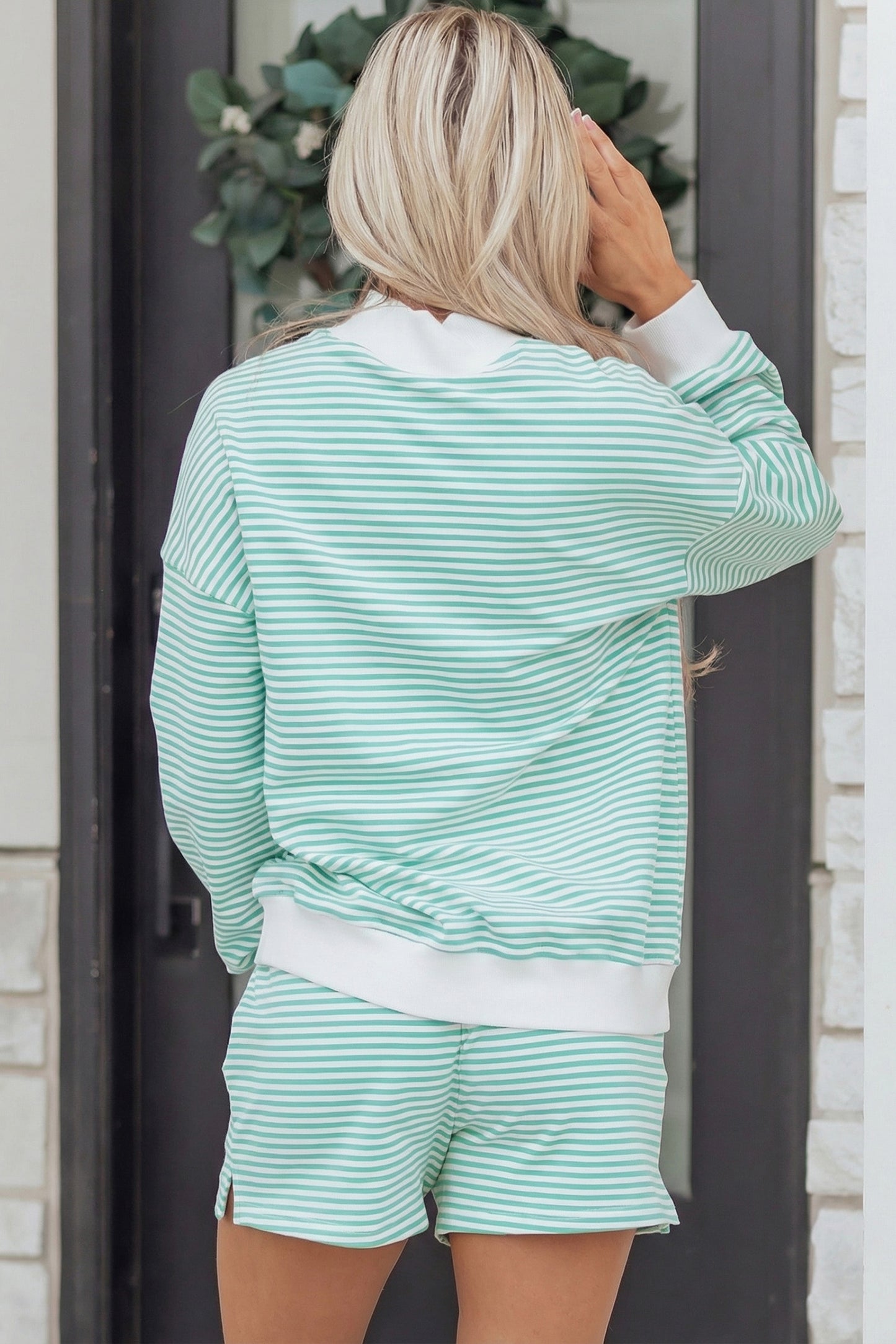 Oversize Mock Neck Sweatshirt and Shorts Set