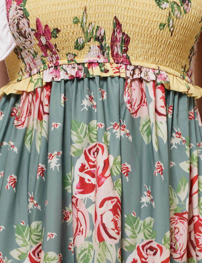 Sunset Bloom Tie-Shoulder Floral Maxi Dress