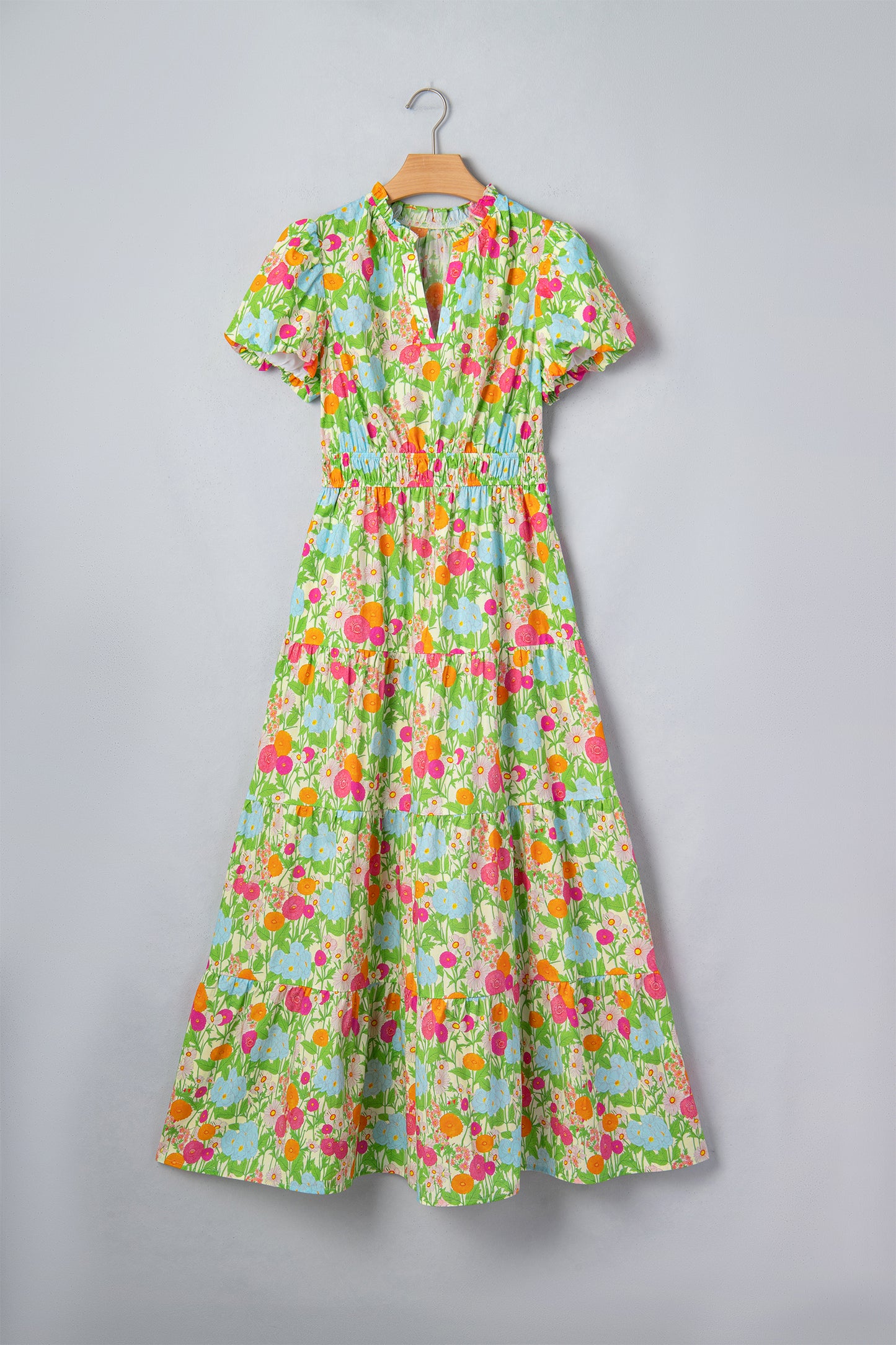 Puff Sleeve Cotton Maxi Dress