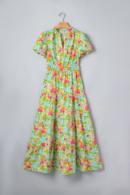 Puff Sleeve Cotton Maxi Dress