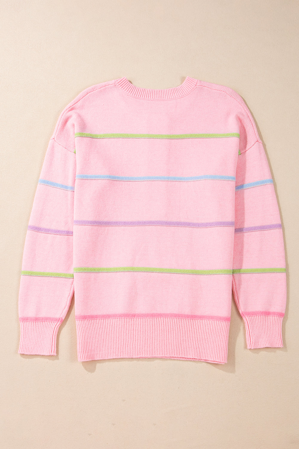Pink Rainbow Stripes Sweater