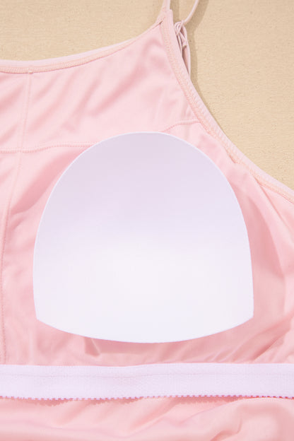 Build-in Shorts Sleeveless Dress With Short Two Piece Set