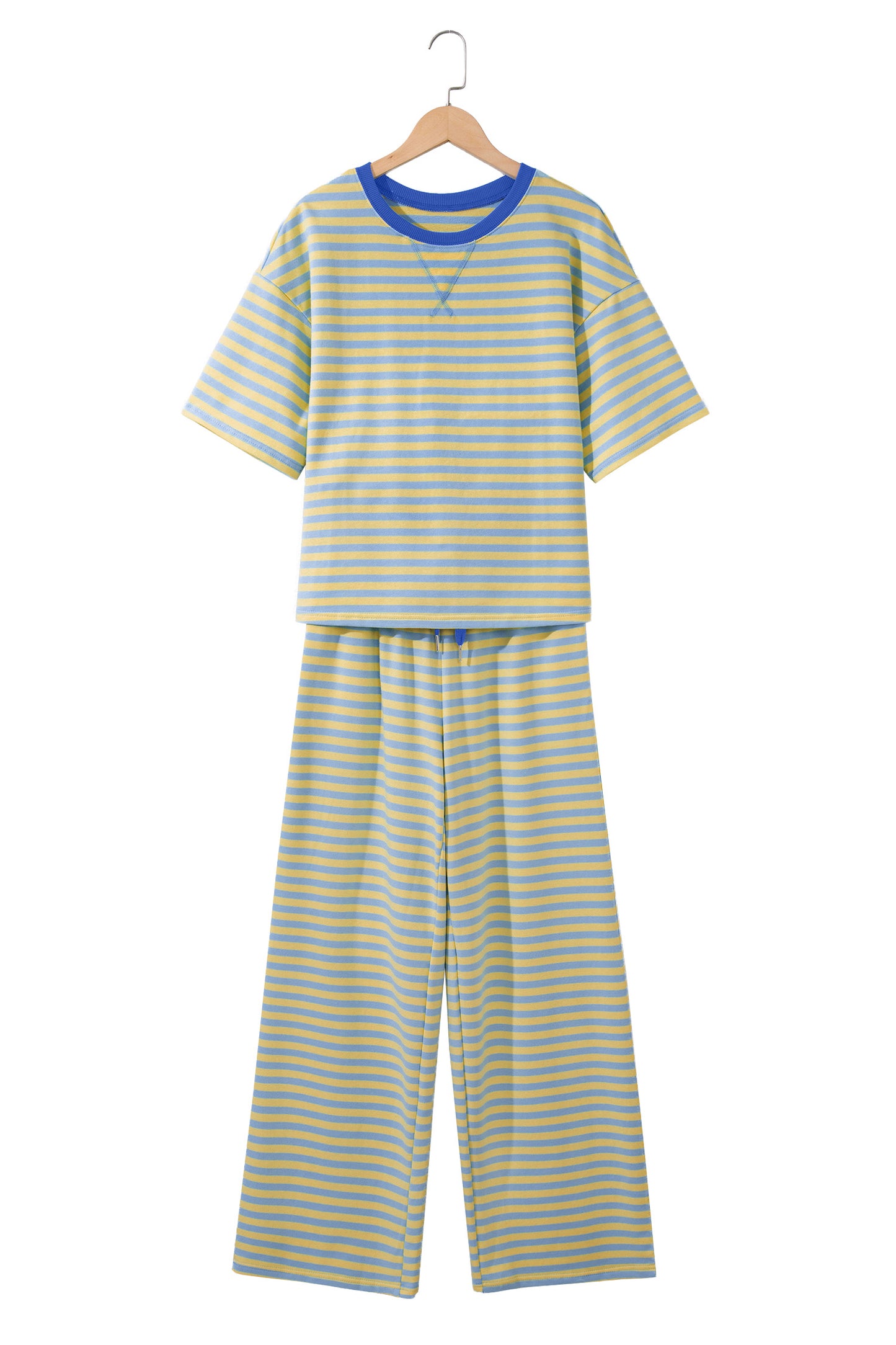 Loose Tee Drawstring Elastic Waist 2pcs Pant Set