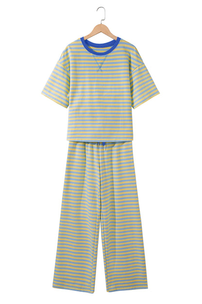 Loose Tee Drawstring Elastic Waist 2pcs Pant Set