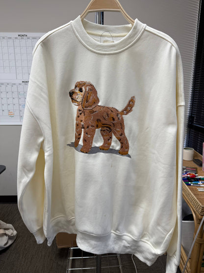 Golden Doodle Dog Embroider Sweatshirt