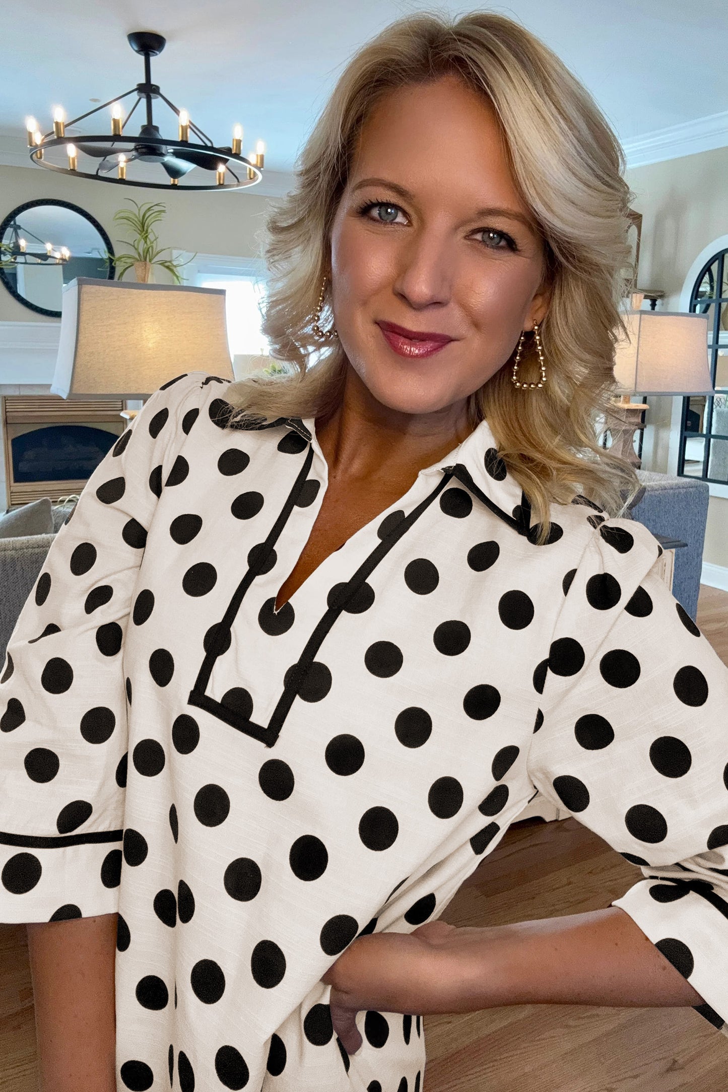 White Polka Dot Mini Dress