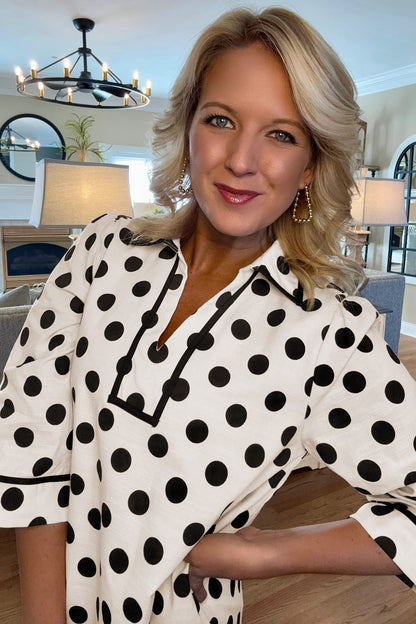 White Polka Dot Mini Dress