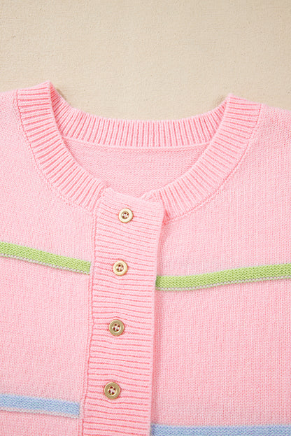 Pink Rainbow Stripes Sweater