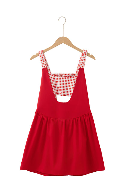 Gingham Loose Mini Dress