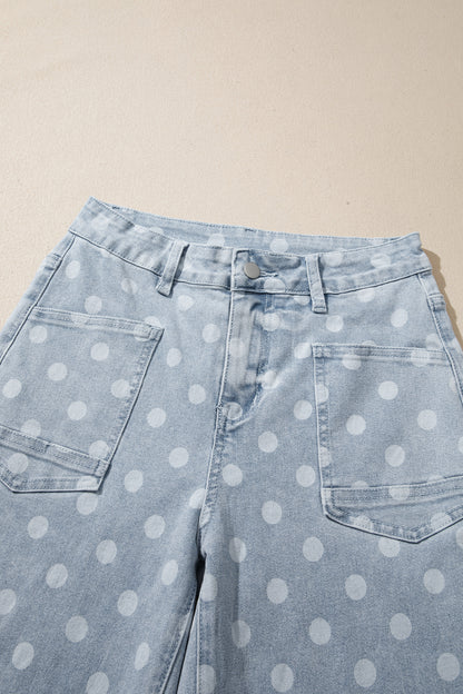 Polka Dot Casual Slim Fit Jeans