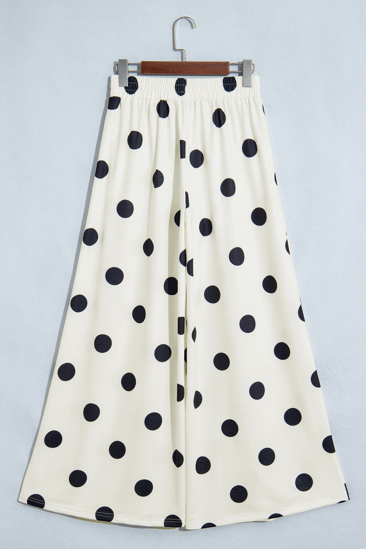 Polka Dot Wide Leg Elastic Waist Casual Pants