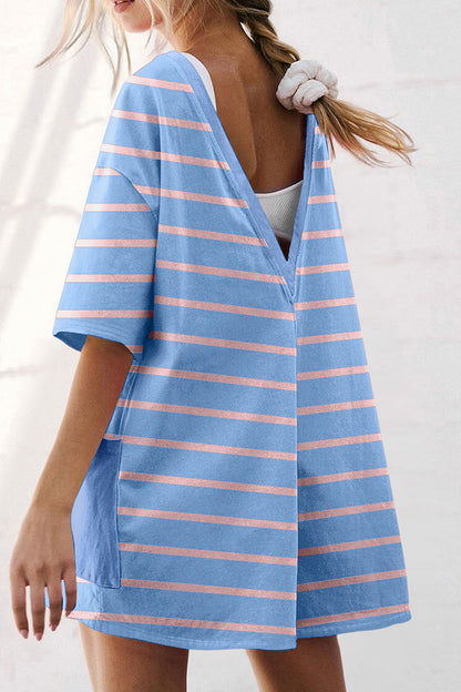 Sky Blue Double Wear Loose Romper