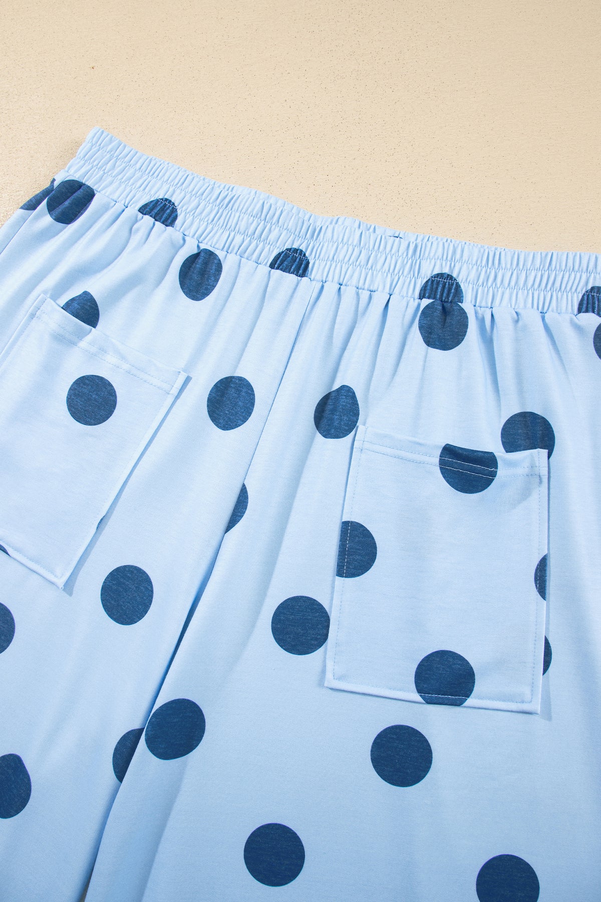 Polka Dot Elastic Waist Wide Leg Plus Size Pants