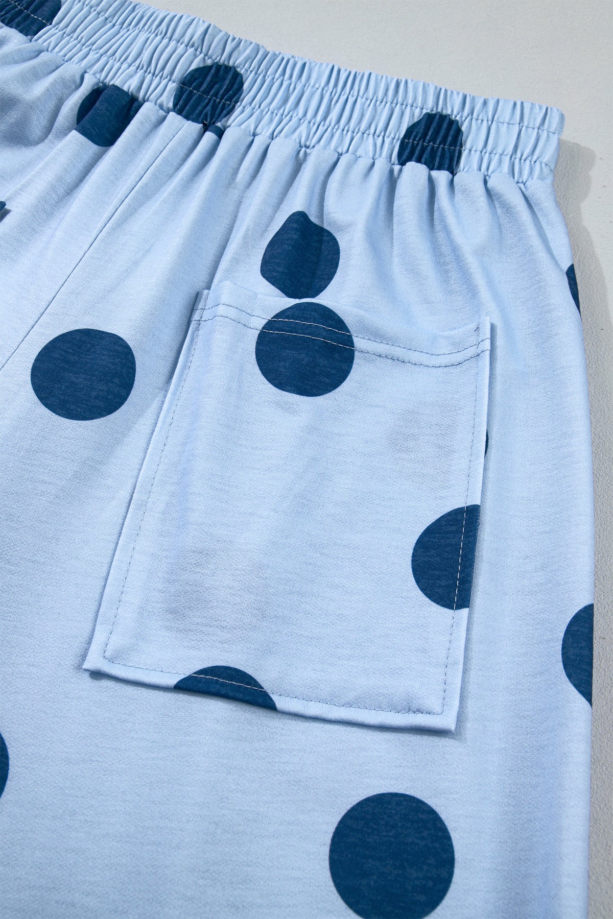Polka Dot Wide Leg Elastic Waist Casual Pants