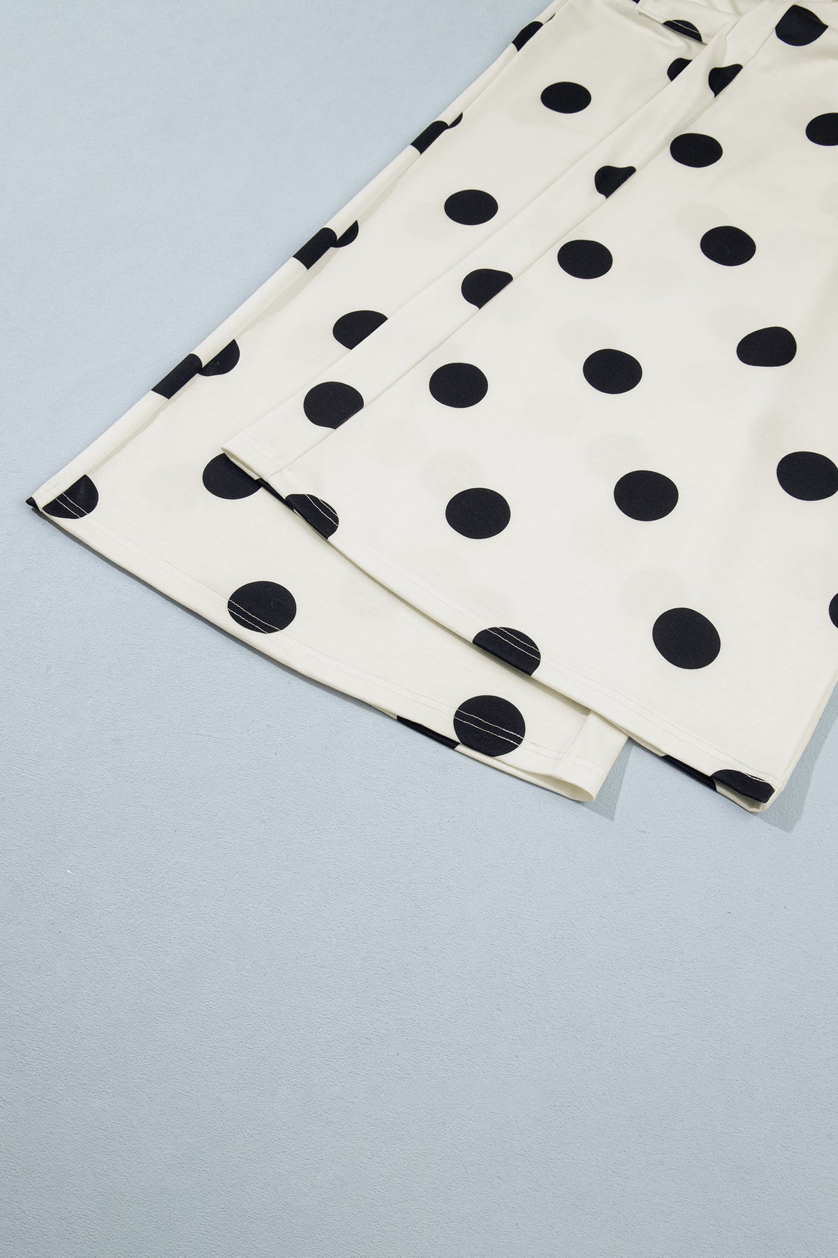 Polka Dot Wide Leg Elastic Waist Casual Pants