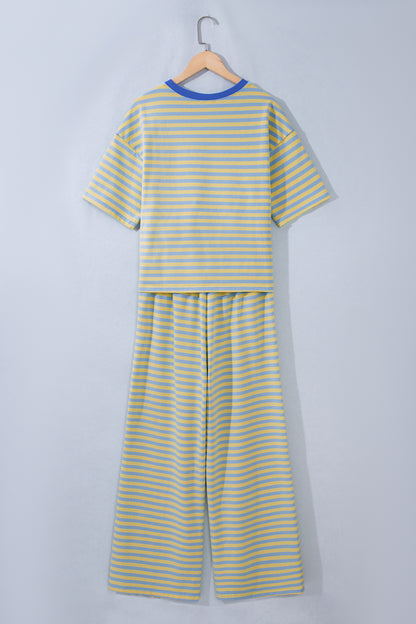 Loose Tee Drawstring Elastic Waist 2pcs Pant Set