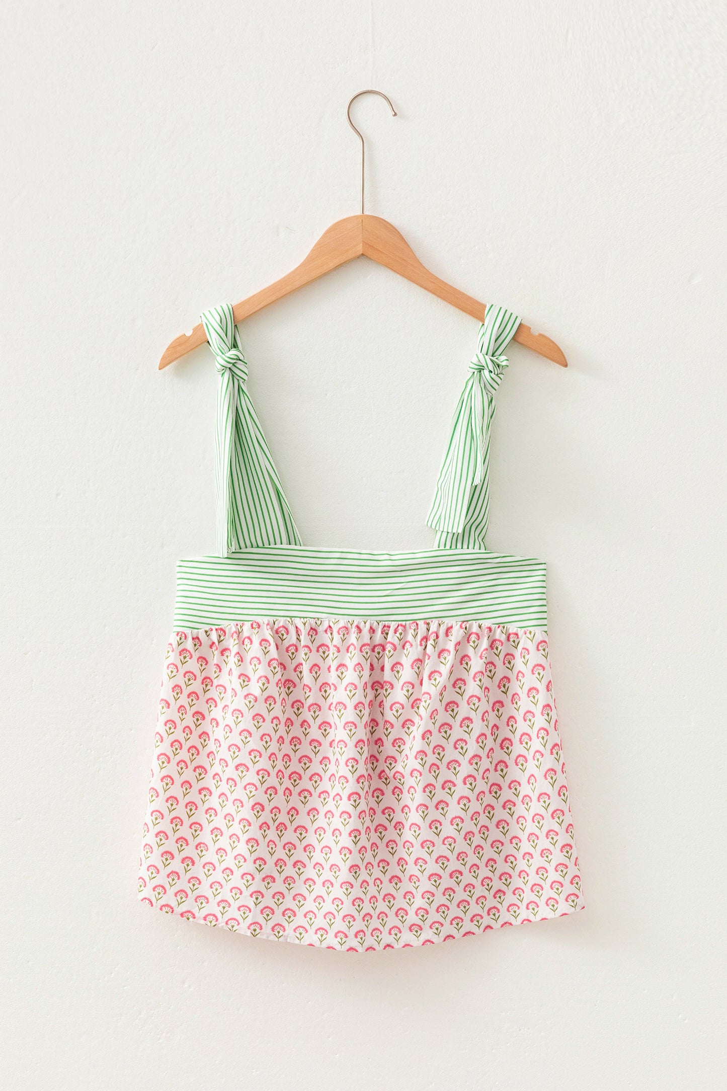 Pink Knot Straps Babydoll Tank Top