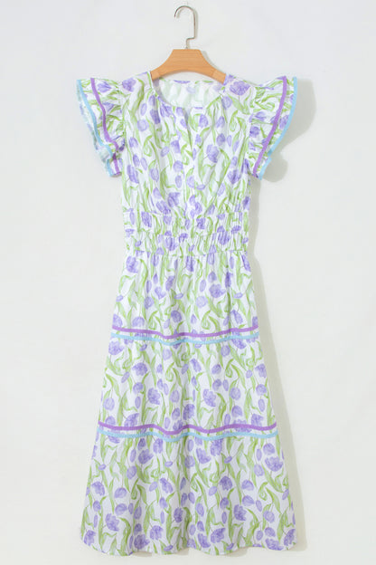 Purple Tulip Midi Dress