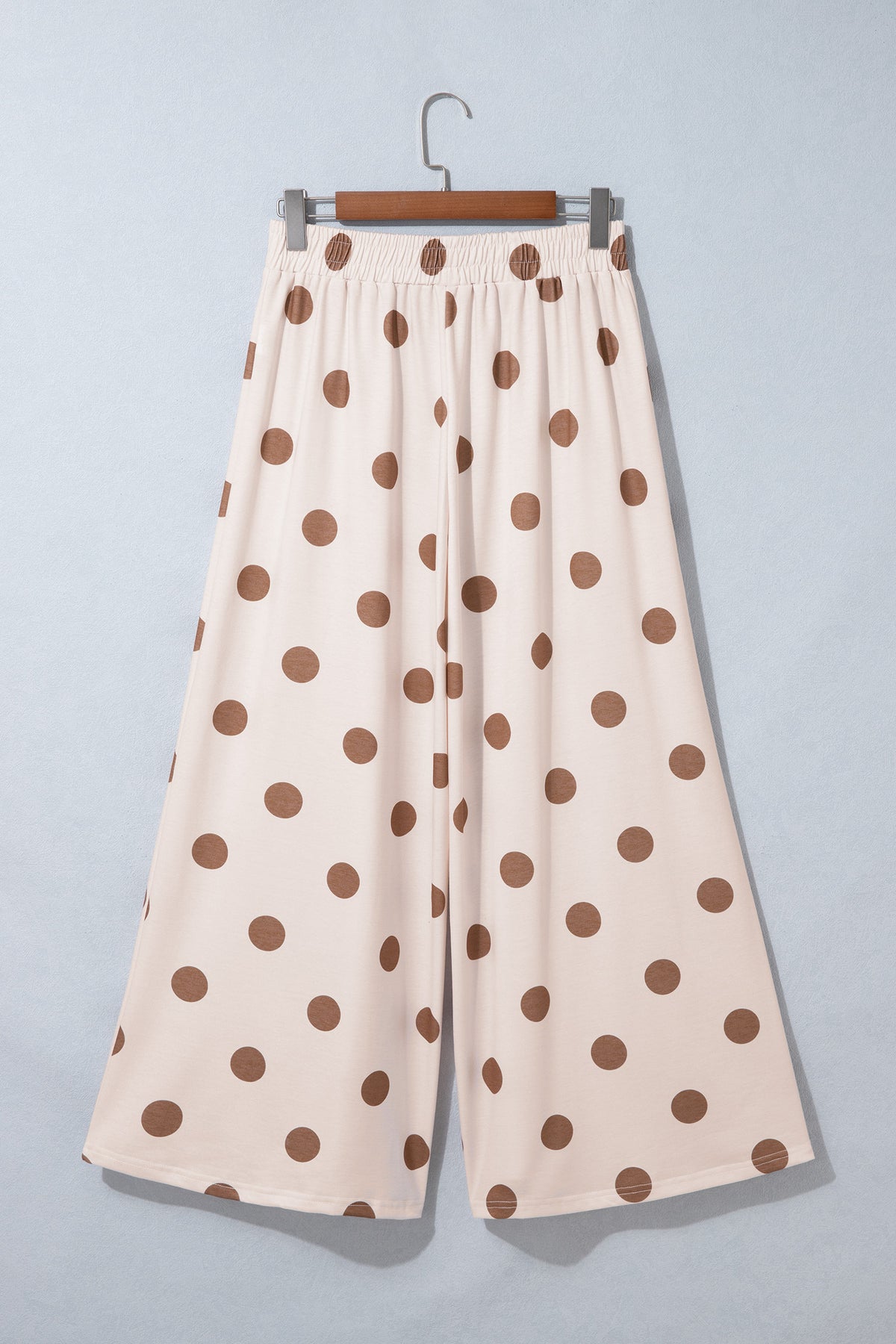 Polka Dot Wide Leg Elastic Waist Casual Pants
