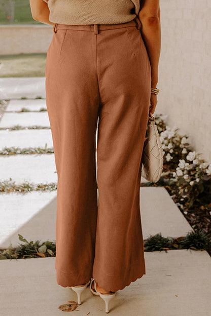 Thai Curry Scalloped Edge Pocket Full-Length Pant