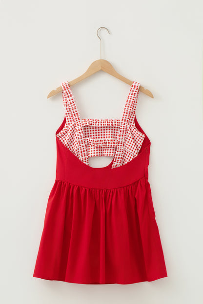 Gingham Loose Mini Dress