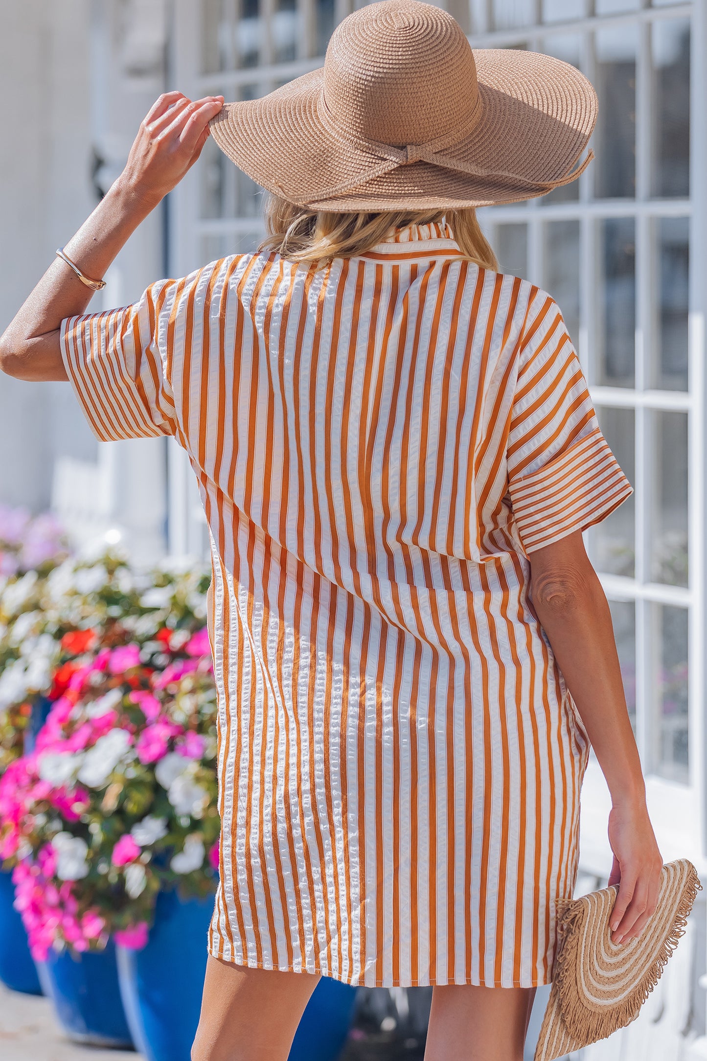 Brown Stripe Mini Dress