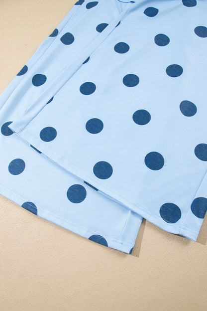 Polka Dot Elastic Waist Wide Leg Plus Size Pants