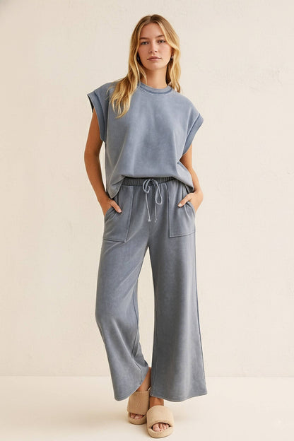 Mineral Wash Scuba Lounge Set: DENIM