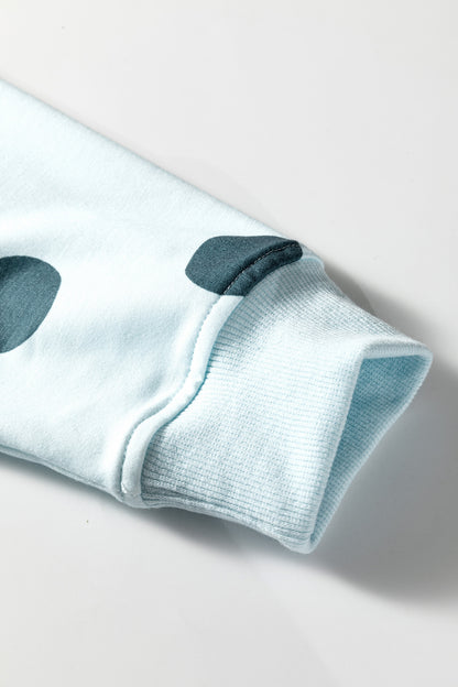 Pink Polka Dot Print Pullover and Shorts Set