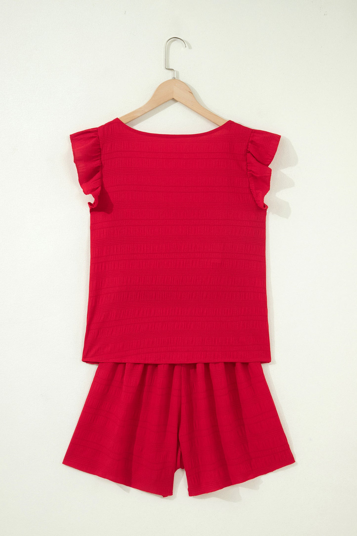 Shirred High Waist Shorts Set