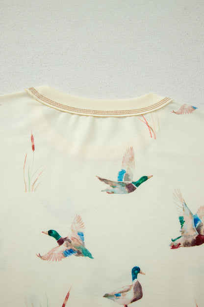 Duck Print Oversized Short Set