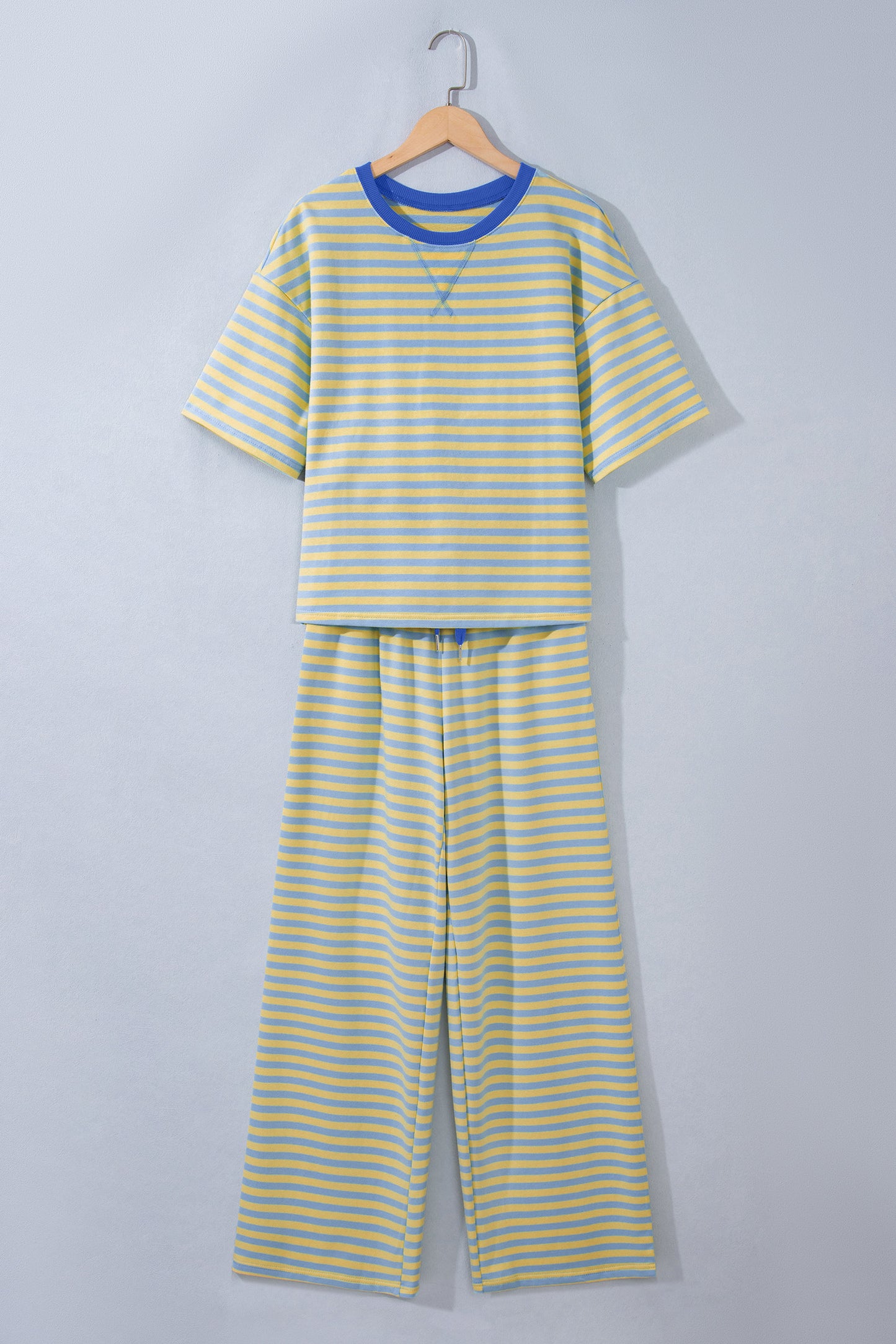 Loose Tee Drawstring Elastic Waist 2pcs Pant Set